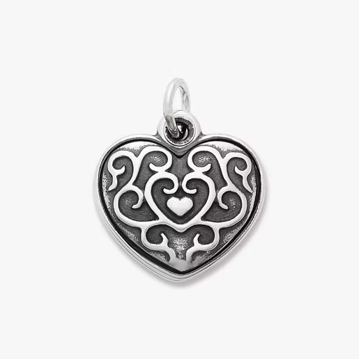 Ornate Heart Swivel Locket Charm