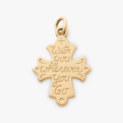 With You Wherever You Go Cross Charm