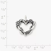 Flowering Vines Heart Charm