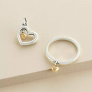 Petite Heart of Gold Dangle Ring