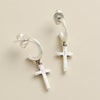 Horizon Cross Hoop Dangle Earrings