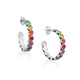Enamel Connected Hearts Hoops