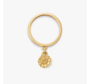 Mini Sunflower Charm Dangle Ring