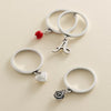 Mini Heart Charm Dangle Ring